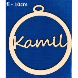 SKLEJKA #3mm Bombka 10cm  Kamil  bombka personalizowana, ramka, obręcz 10